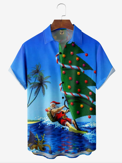 Men's Christmas Funny Graphic Short Sleeve Hawaiian Shirt
